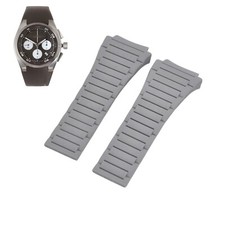 33x22mm Gray Rubber Watch Strap For Porsche Design P6620 Dashboard