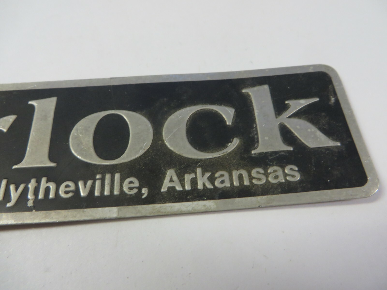 Vintage CARLOCK Car Dealership Emblem BLYTHEVILLE, ARKANSAS Logo Tag