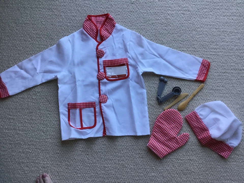 Disfraz de Chef 6 Piezas Edades 3-6 Años por Mud Pie Nuevo Foto 3 de 4