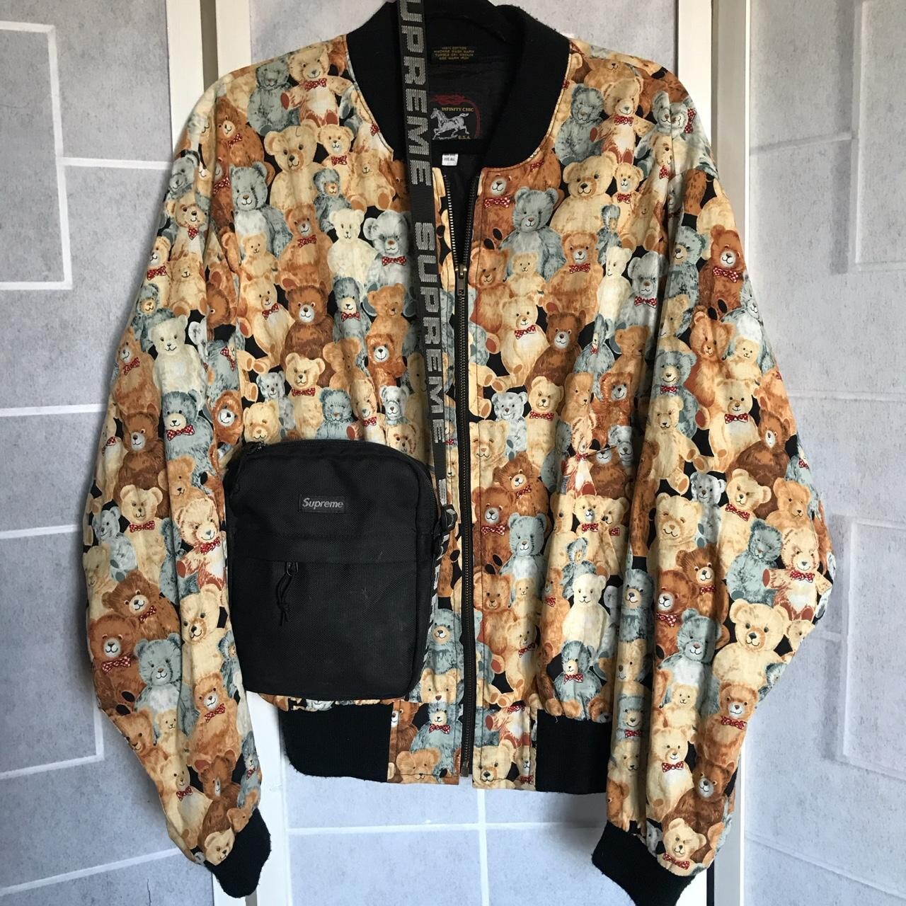 JAZZ Teddy Fleece Bomber Jacket Gorilla Embroidery