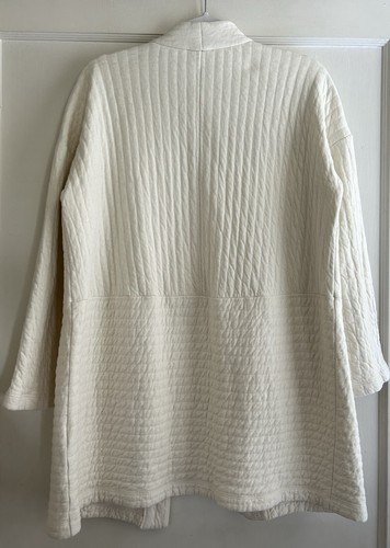Eileen Fisher Organic Cotton Channels Cream Cardigan Jacket Size M - Picture 4 of 4