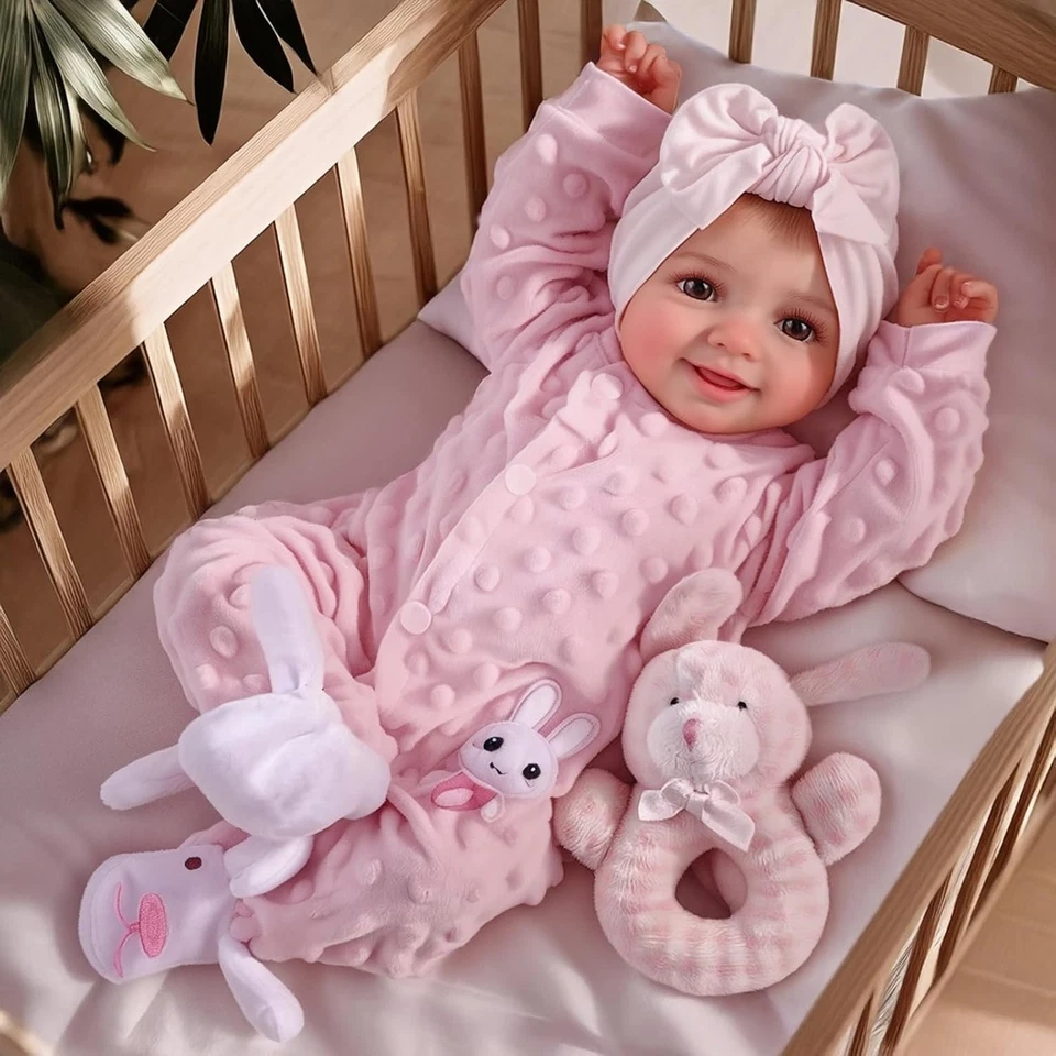 BABESIDE Reborn Baby Doll 17Inch Realistic Soft Vinyl Xmas Gift with Accessorie