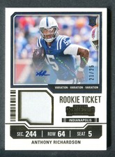 2023 Contenders Rookie Ticket Swatches Autograph Anthony Richardson RC 21/25