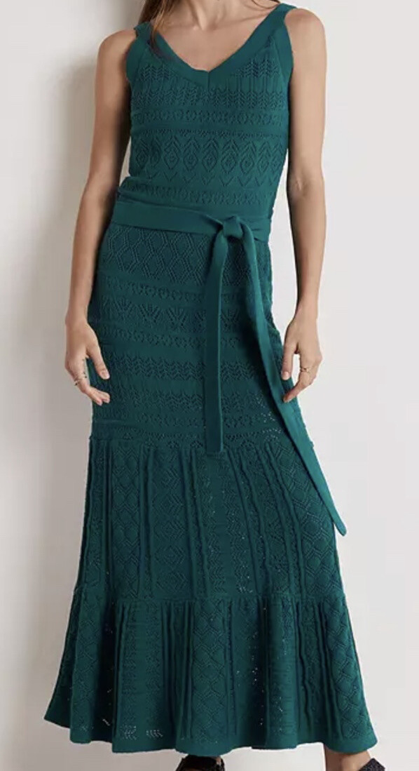 boden green lace dress Boden Women's Empire Linen Broderie Dress in Green main image 1