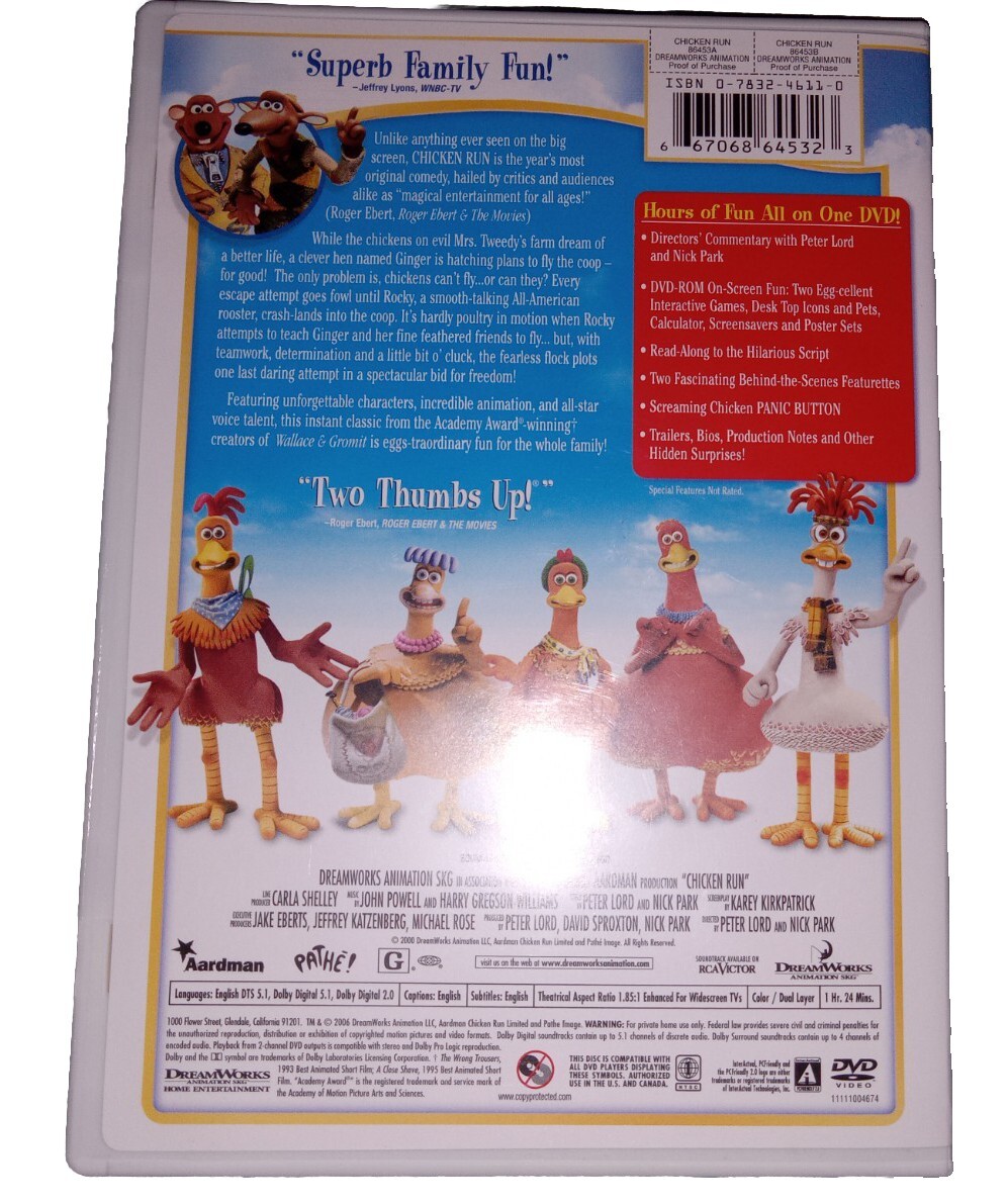 Chicken Run - DVD - GOOD 667068645323| eBay
