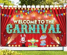 Welcome To The Carnival 72x44 Inch Party Backdrop / Kids  Adult Parties - New  