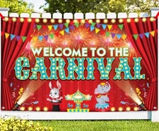 Welcome To The Carnival 72x44 Inch Party Backdrop / Kids & Adult Parties - New ￼