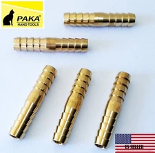 5 PC - 3/8" Hose Barb Mender Union Splicer Brass Fitting Gas Fuel Water