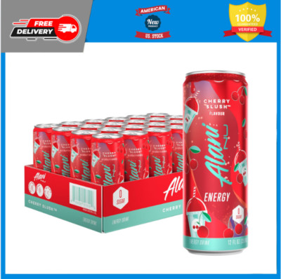 Alani Nu Cherry Slush Sugar-Free Energy Drink, 12oz cans 24-pack Multi-pack.NEW.