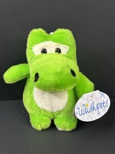 Wishpets Chubby Amanda Alligator Plush Green  Cream Crocodile Dinosaur w/Clip