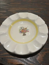Vintage E & R Inc. American Artware 5" Flowers Ashtray Trinket Dish Roses Floral