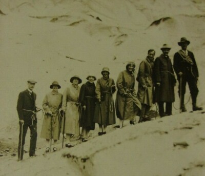 RPPC Group Mountain Climbing Expedition Tour Real Photo Postcard Unposted