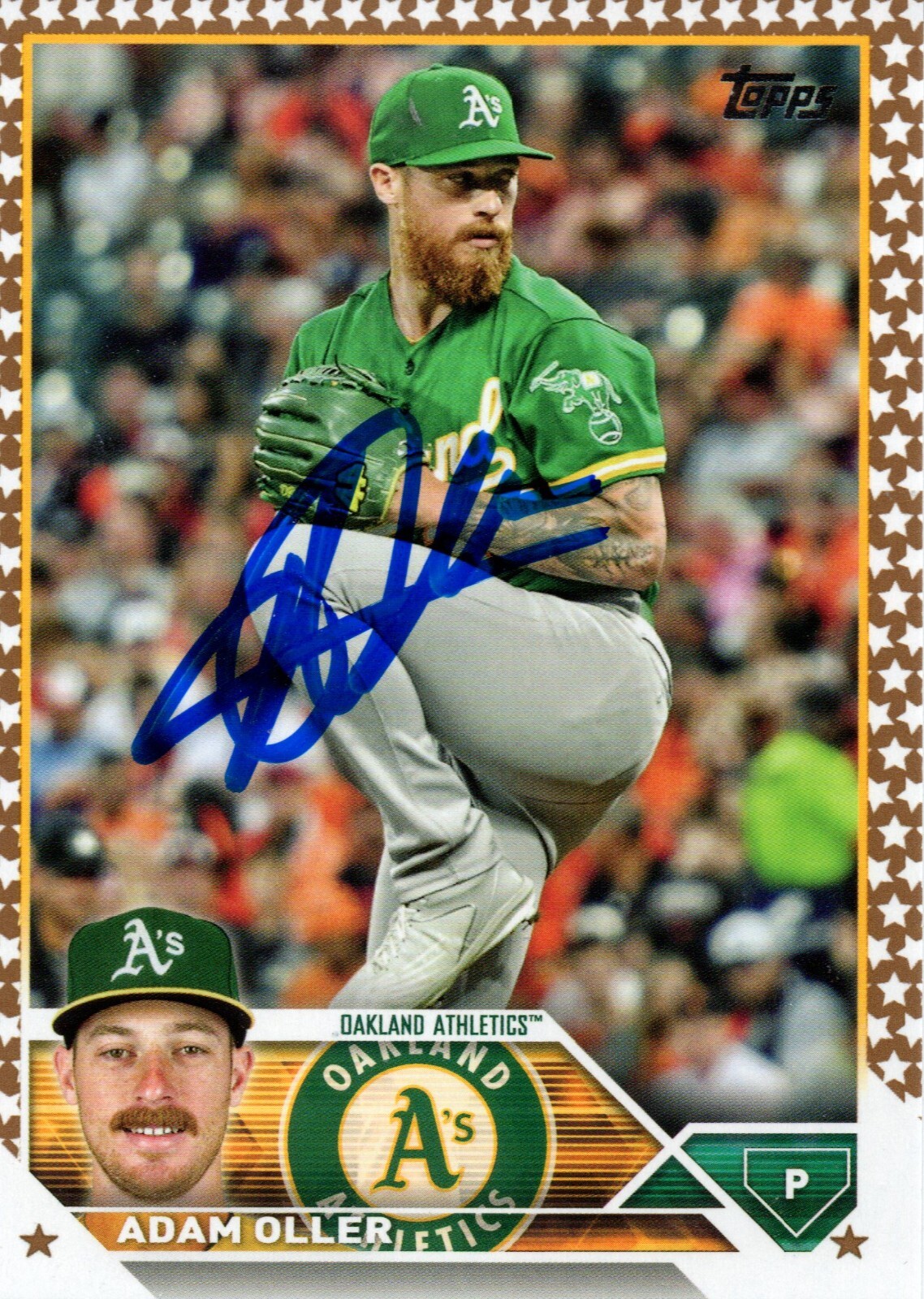 Adam Oller Oakland A's 2023 Topps Gold Star Autographed Signed Card