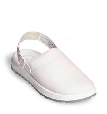 Medizinische Clog ACTIVE 87021 Weiß OB Abeba Glattleder Berufsschuh