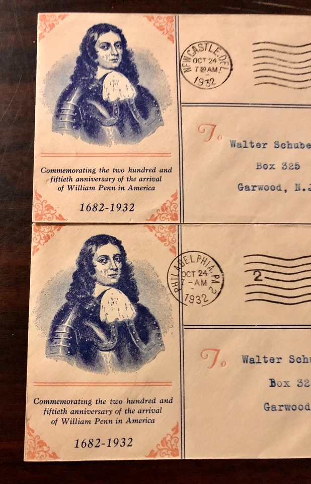 2 US FDC #724 Linprint M-25 1932 Chester PA William Penn-Flag Cancel With “2” - Image 3 of 4