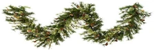 Vickerman Mixed Country Pine Artificial Christmas Garland 9'  White LED Lights