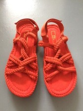 M&S ladies red strappy woven rope sandals, UK 4, RP £35. NEW