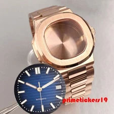 Rose Gold Square Watch Case+Band+Dial Set Fit NH35 NH36 NH38 Sapphire Mod Parts
