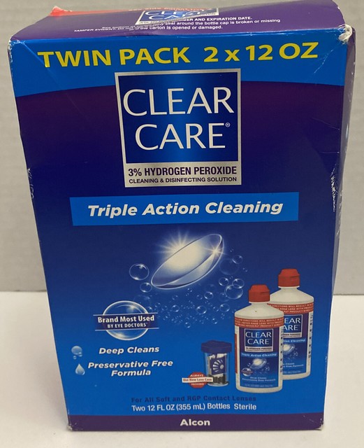 Alcon Clear Care Triple Action Cleaning Twin Pack 2 x 12 Oz for sale