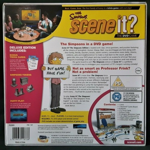 SCREEN LIFE GAMES THE SIMPSONS SCENE IT DELUXE EDITION BOARD GAME COMPLETE VGC - Picture 2 of 4