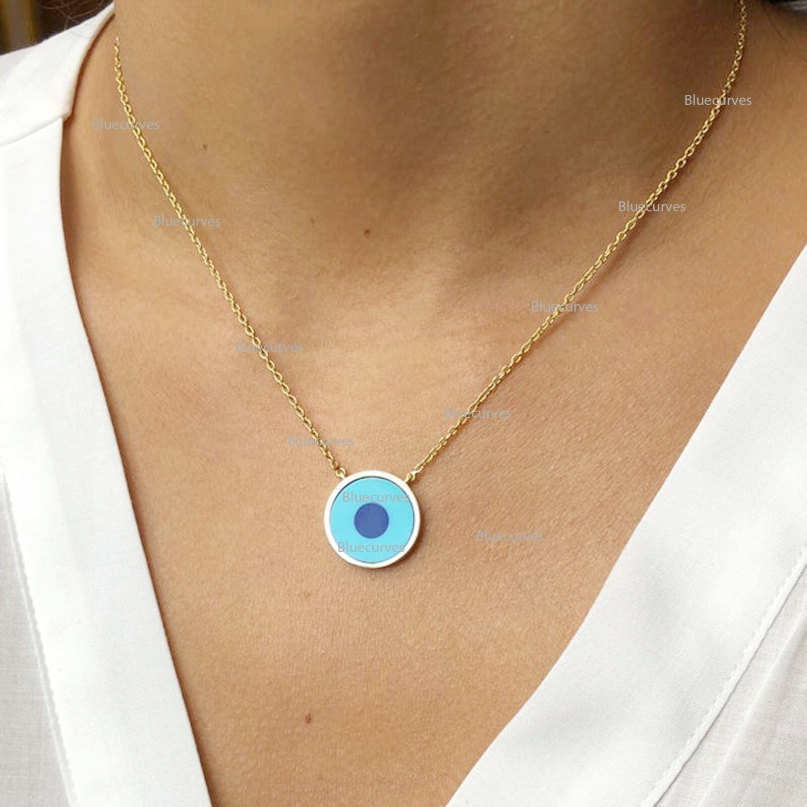 Solid 14k Gold Arizona Turquoise 