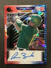 AARON ZAVALA Rangers 2021 Leaf Pro Set Metal Baseball Cracked Ice AUTO # 1/3