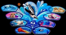 BOY SCOUT ATLANTA AREA OA 129 BSA 2017 JAMBOREE 9-PATCH GA AQUARIUM FISH JSP SET