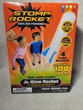 Stomp Rocket Jr. Glow Rocket, 4 Rockets and Toy Rocket Launcher - Outdoor Rocket