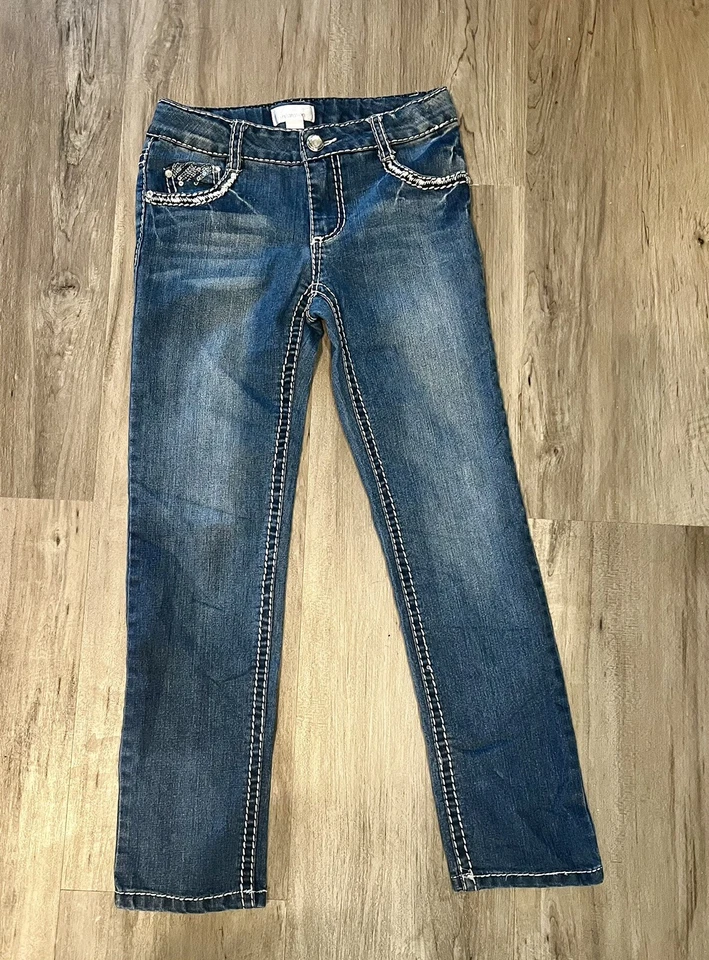 Kidcore Bedazzled Xhilaration Blue Jeans Girls Size 10 - Image 3 of 4