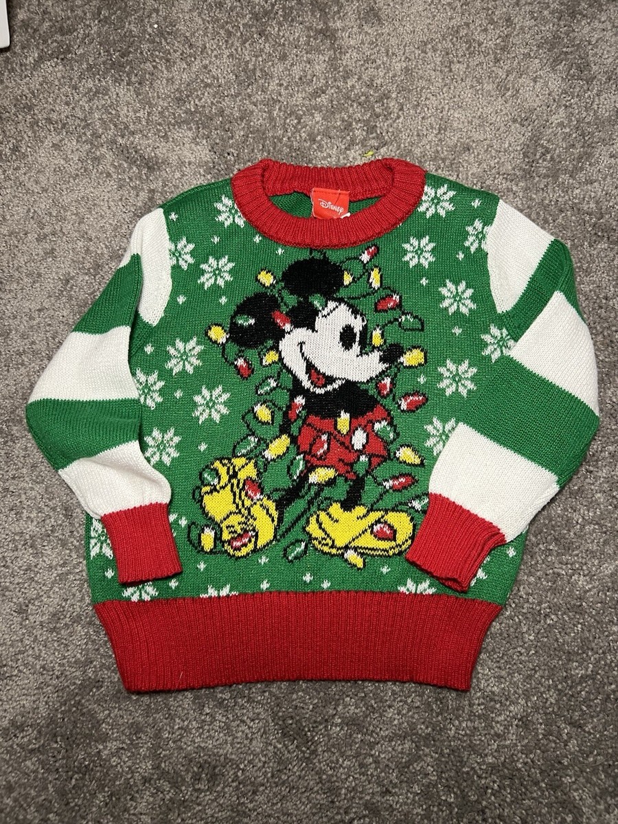 MICKEY MOUSE CHRISTMAS SWEATER~Disney*Stripes*Snowflakes*Lights*Toddler