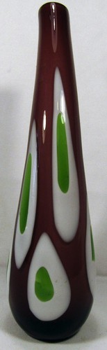 Art Glass Bud Vase Purple Plum Green 24.5 cm Tall 6 cm Diameter - Bild 3 von 9