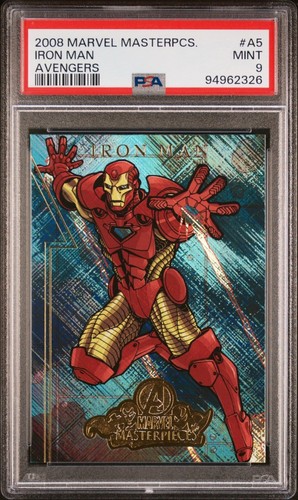 2008 Marvel Masterpieces Avengers #A5 Iron Man Foil PSA 9 - Picture 1 of 2