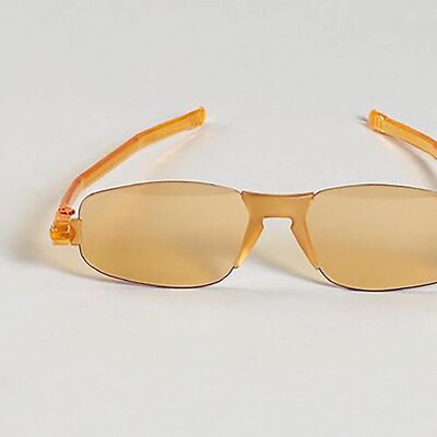 Nannini Compact 1 Thin Computer Readers Rotating Temples Amber Lenses