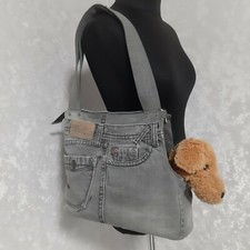 Handmade Denim bag for pets, Carrier small dogs, Portable bag-house