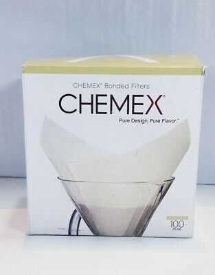 Chemex Coffee Filters FS-100 Or FSU-100 Bonded Pre-folded Squares Brown or White