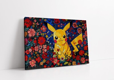 Pokemon Style Wall Art Canvas/Poster Pikachu Abstract Artwork | eBay