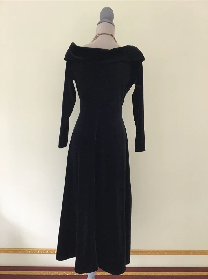 Nordstrom POSH платье размер PM бархата черный цвет - Изображение 4 из 4