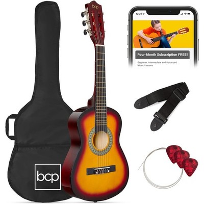 30'' Kids Acoustic Guitar Beginner Starter Kit - Case, Strap, Extra Strings, Sunb