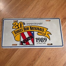 Vintage 1989 Street Rod Nationals License Plate Nsra Hot Show Car