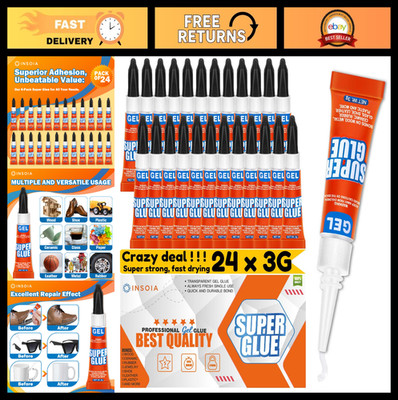 Clear Super Glue Gel - Non-Drip, Quick Dry Adhesive for Plastic, Metal, Wood & C
