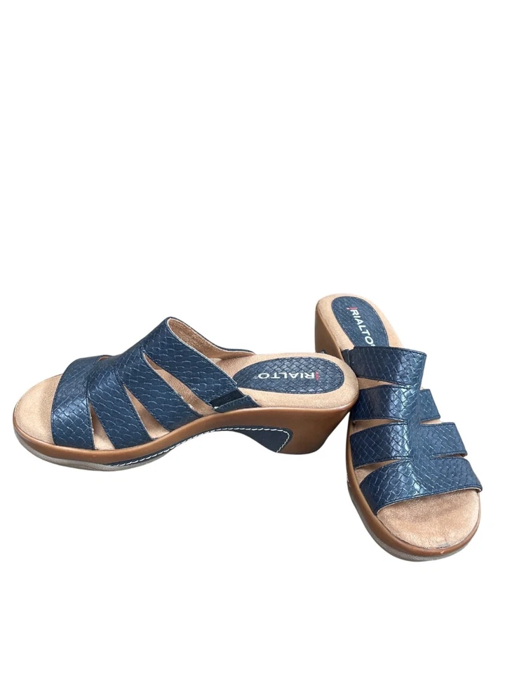 Женские синтетические темно-синие сандалии Rialto на танкетке размер 6 М SKU 9495 - Изображение 2 из 4