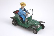 Vintage Tin Friction Toy Jalopy Car 4317 by Nomura Japan T.N 7.5"