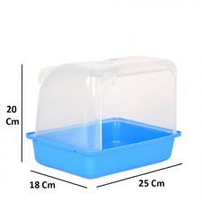 Jumbo Hooded Bird Bath Large Cage Mount Parrot Conure Cockatiel Tub Nest Tray