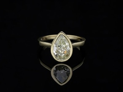 Ring 1,70 ct. Tropfen Solitaire Diamant 585 Gold 14 Karat GIA Expertise
