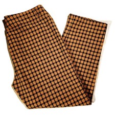 LIZ CLAIBORNE Pants sz 12P Tan/Navy Plaid Coastal Preppy 5 pocket style EUC