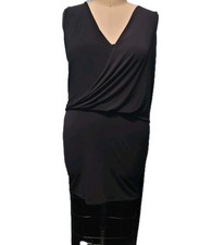 Forever 21 Cape Dress Womens 1X Black Bodycon Ruched  Cocktail Dinner Evening 