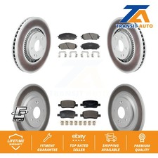 Front Rear Coated Disc Brake Rotors & Ceramic Pad Kit For 2022-2024 Kia Carnival