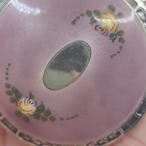 Vintage Art Deco Compact Purple Enamel Guilloche - Picture 13 of 14