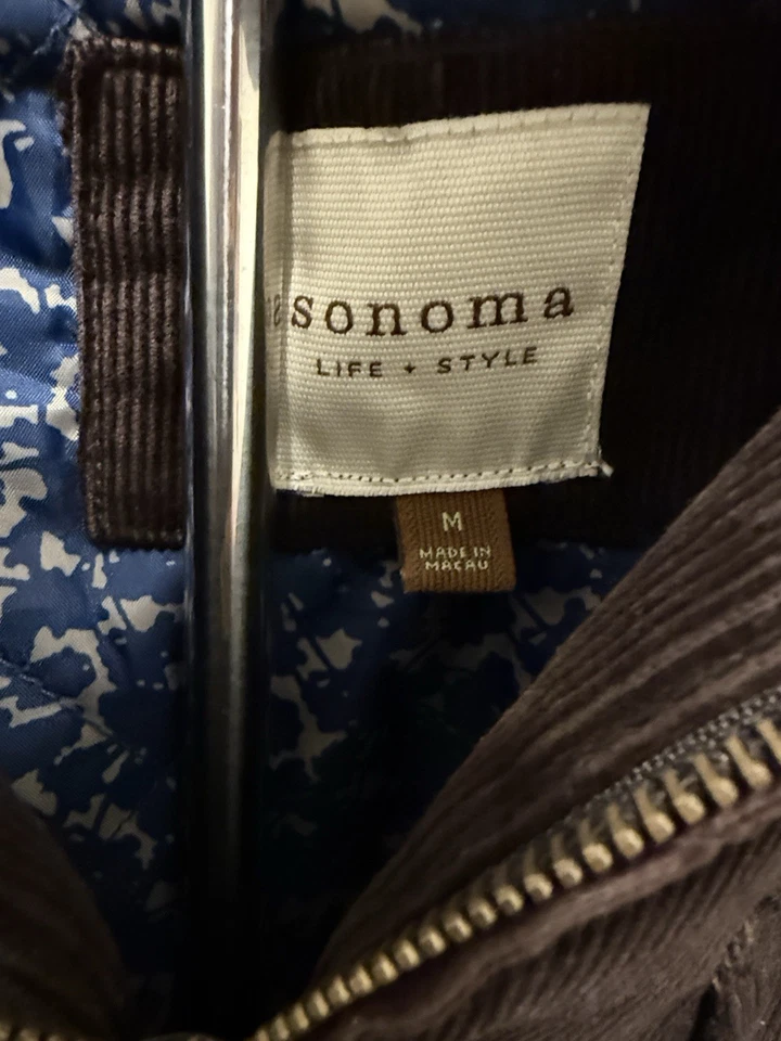 Abrigo para mujer Sonoma marrón oscuro de pana con capucha Cabincore rústico acogedor talla M Foto 2 de 4