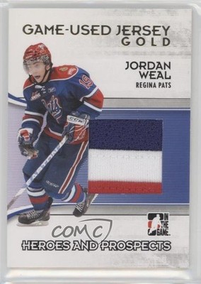 2009-10 ITG Heroes and Prospects Game-Used Jersey Gold /10 Jordan Weal #M-31 0af